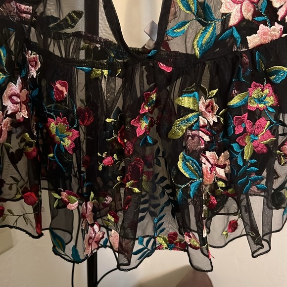 ecote’ babydoll sheer black top size xs. Beautiful design, perfect condition - Picture 2 of 8